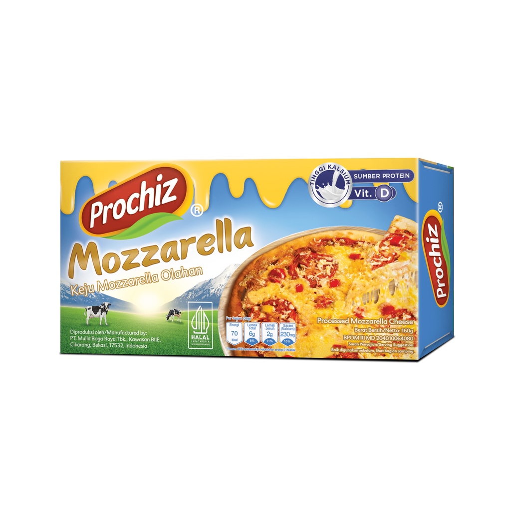 

Prochiz Mozarella 160 gram keju leleh