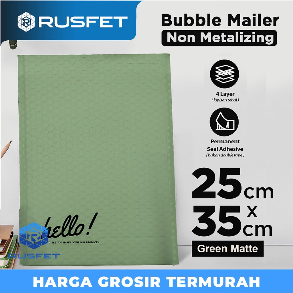 

Amplop Bubble Mailer Green 25x33cm BUBBLE WRAP ENVELOPE RUSFET