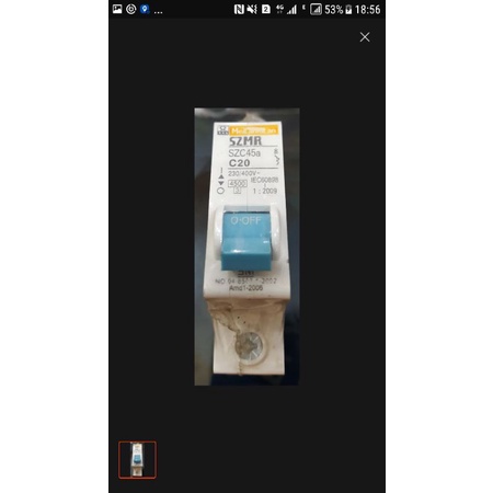 MCB SZMR c20/20amper