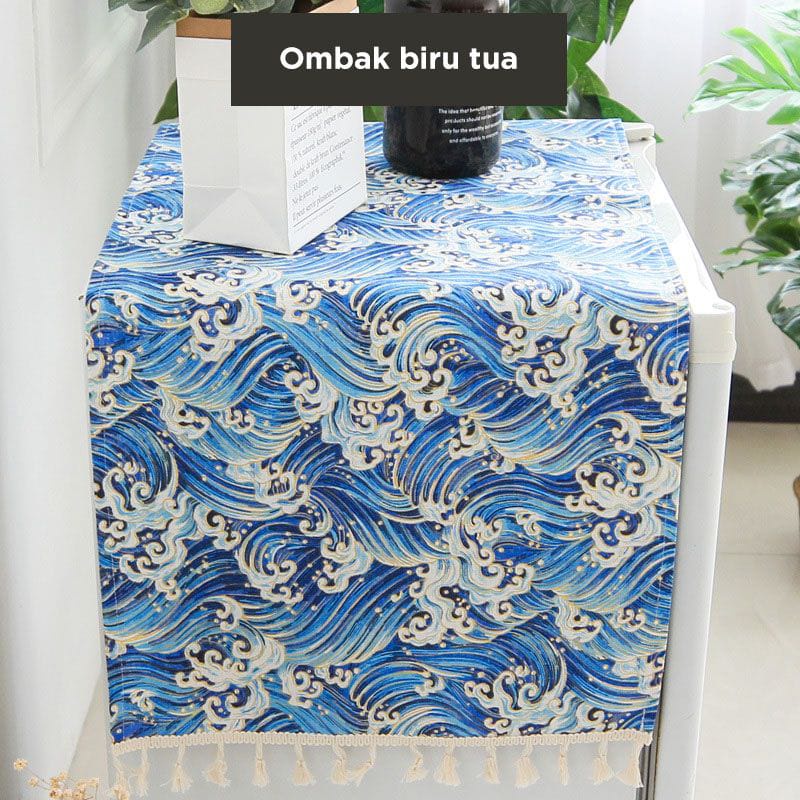 Alas penutup kulkas Kain Cotton/ taplak kulkas Kain cotton Import/cover kulkas tebal import /taplak kulkas minimalis