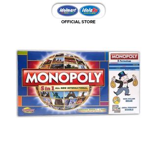 IDOLMART Monopoly 5 In 1 Monopoli, Halma, Catur, Ular Tangga, Ludo Permainan Papan Monopoly 5in1 Surabaya