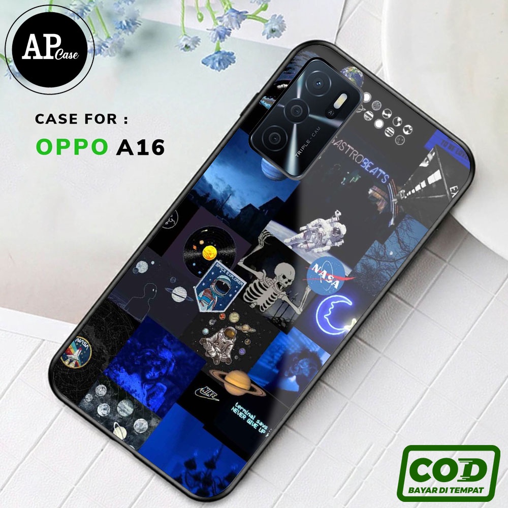 Case Oppo A16 Hardcase 2D Glossy Case Motif NASA Terbaru - Custom Case - Casing - Hardcase - Softcas