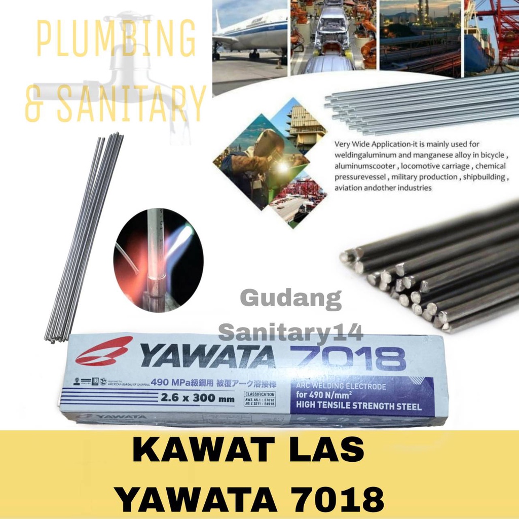 kawat las welding electrodes 3.2 x 350mm (2.5kg) kawat las yawata 7018