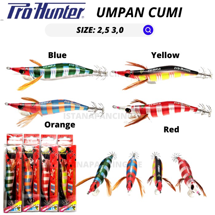 UMPAN CUMI EGI KING ZEBRA PRO HUNTER SIZE 2.5 , 3.0 MANCING MANIA