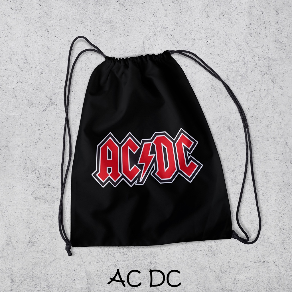 Tas Serut / String Bag Anti Air TERLENGKAP - Tas Ransel Serut Tas Olahraga Tas Sekolah Tas Serut Waterproof Pria Dan Wanita Tas Polos - Custom Bisa COD - P3-AC DC