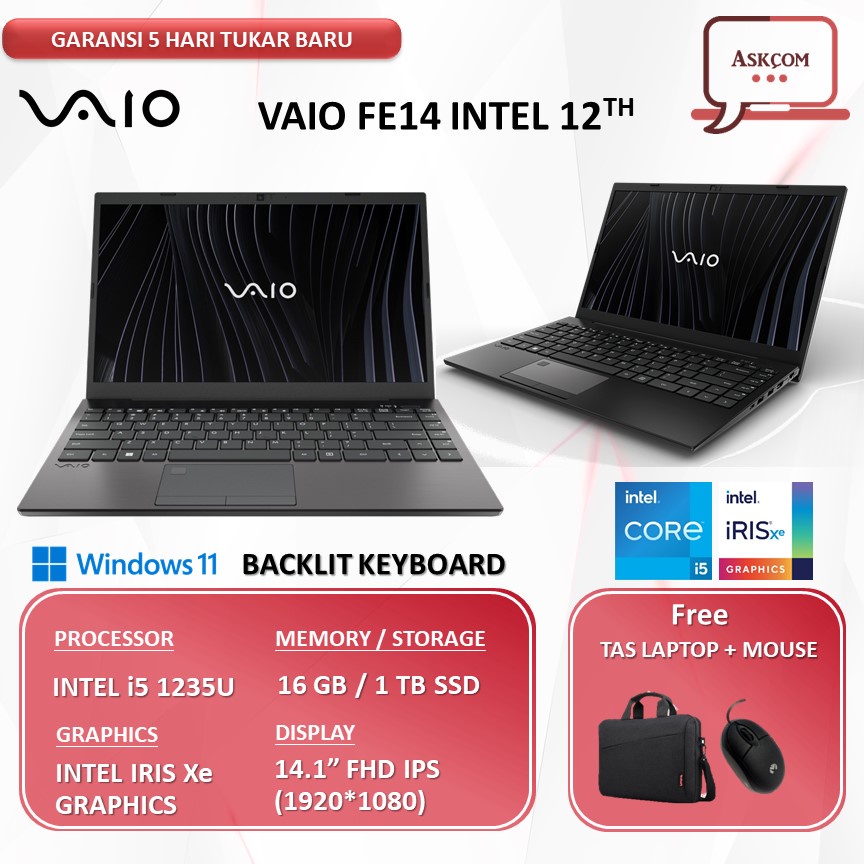 Laptop Vaio FE14 I7 1255 16GB 1TBSSD  W11 14.1FHD