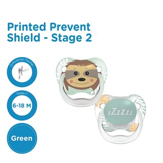 DR.BROWN PREVENT PRINTED SHIELD SOOTHER-S2 GREEN 2PK (22014) / EMPENG BAYI