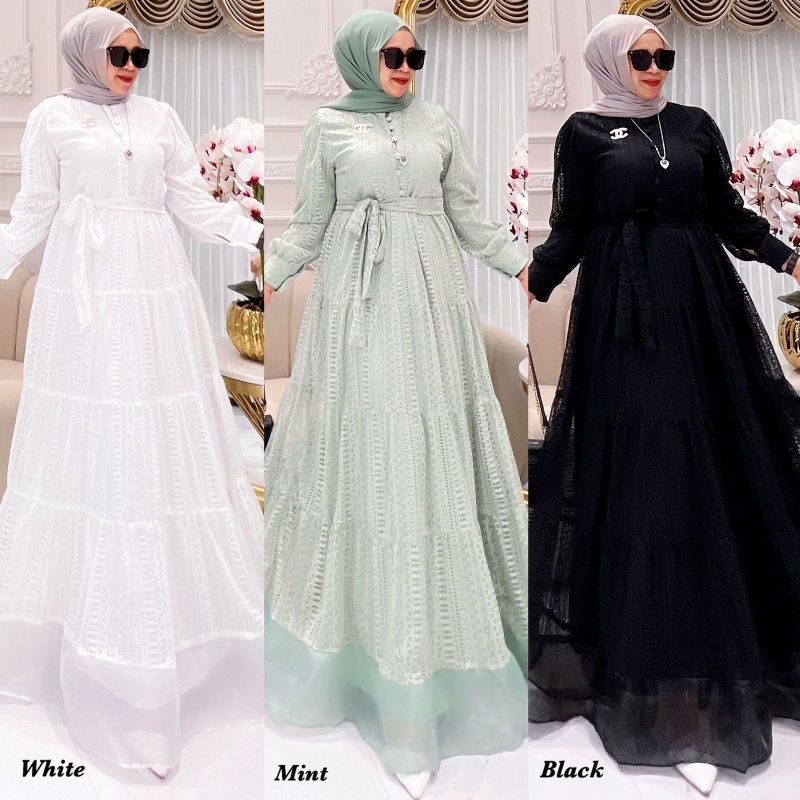 Amira Dress Brukat Malika Mix Organza | REALPICT COD