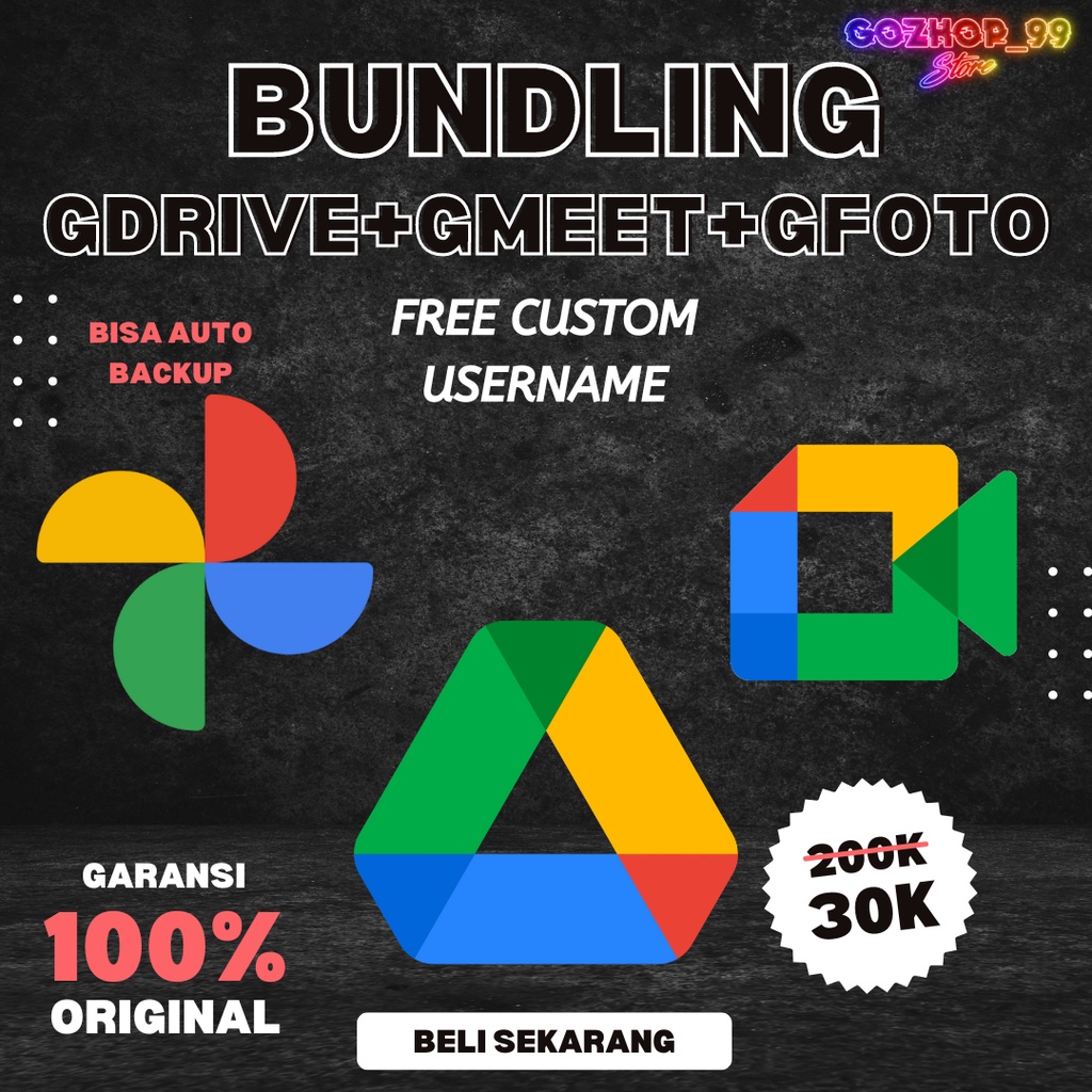 [BUNDLING] Google Drive Bonus Google Photos + Google Meet unlimited Lifetime Bergaransi