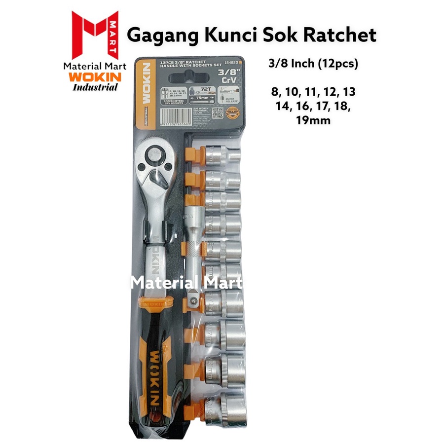 Gagang Sok Rachet Set 1/4 Inch | Kunci Sok Ratchet 3/8 Inch | 1/2 Inch | Material Mart