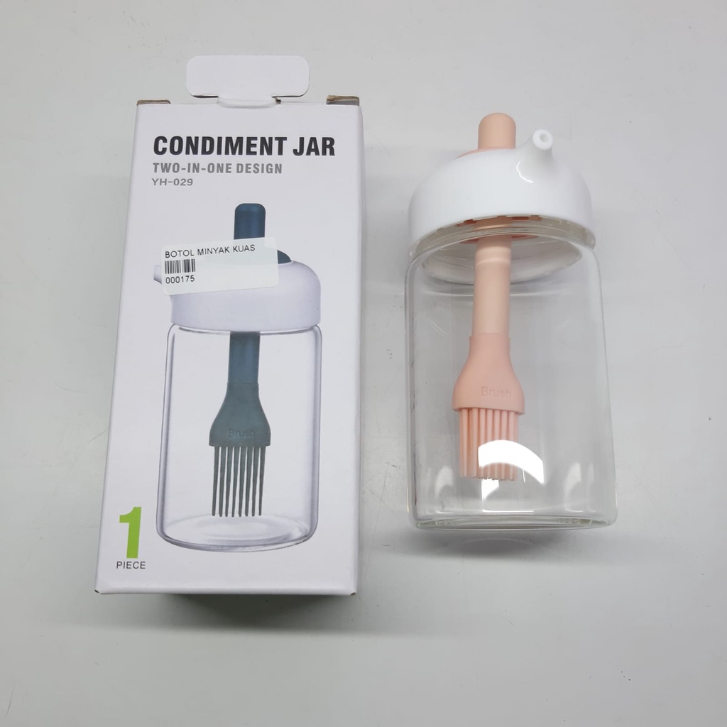 Condiment Jar 2in1 Botol Minyak Kuas YH 029 Botol Kuas Kaca Multifungsi Dengan Kuas