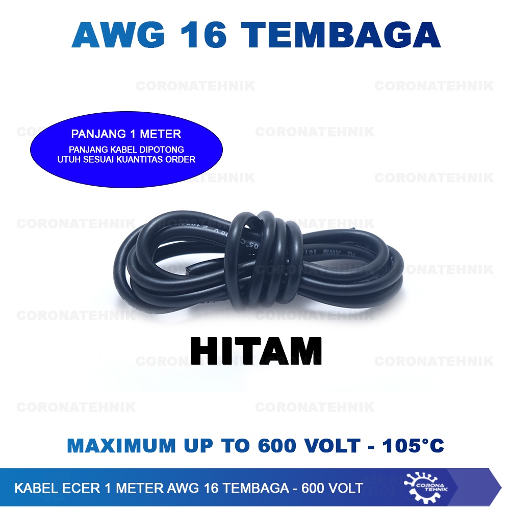 Kabel Ecer 1 Meter AWG 16 Tembaga - 600 Volt