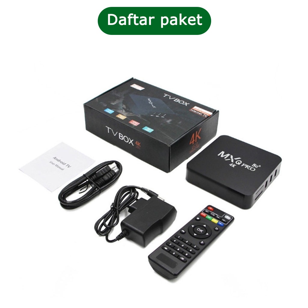 MXQ Pro TV BOX Android 10.1 smart Set Top Box 4K 4GB+64GB Media Player indihome