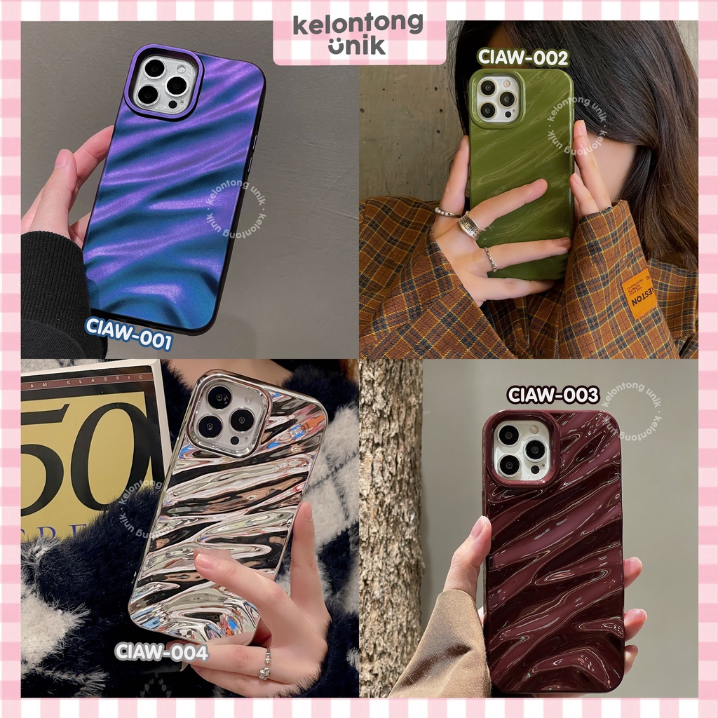 For iPhone - Silk Pattern Wrinkle Soft Case