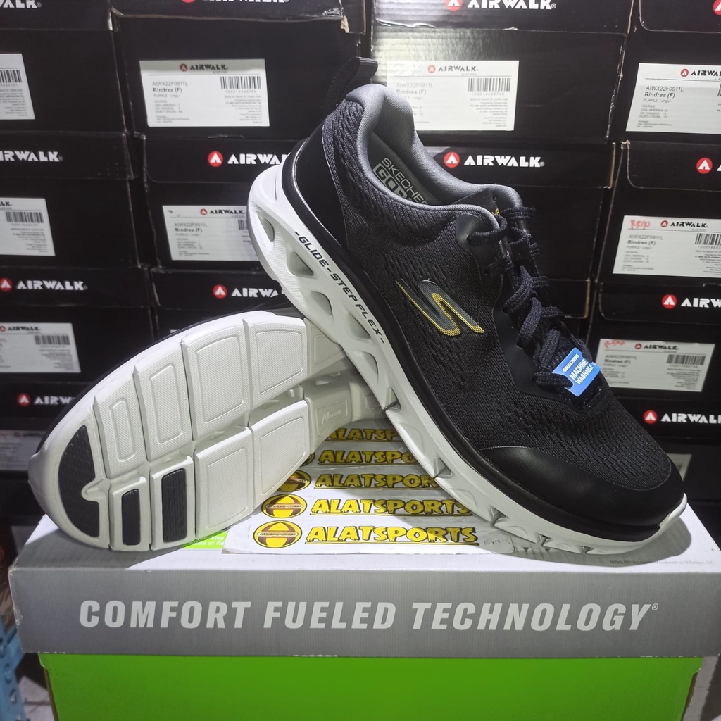 Skechers Go Run Glide Step flex 220503-BLK Sepatu Slip On Pria ORIGINAL