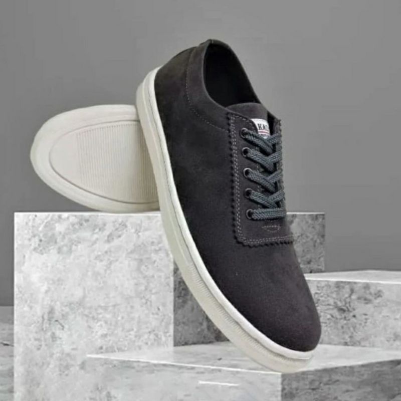 MALKAZ Sepatu Casual Pria Men-702 Black Sepatu Sneaker Kasual Sekolah Cowok Remaja Kuliahan Sudah Disol Nyaman 39-44 Hitam