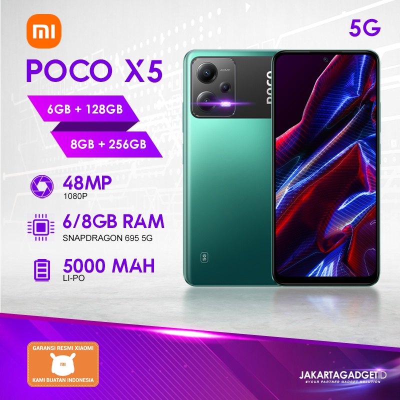 Xiaomi Poco X5 [5G] 6GB+128GB 8GB+256GB Garansi Resmi Xiaomi 1 Tahun