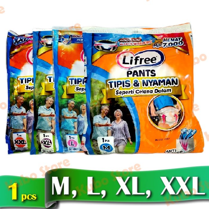 Lifree Pants Popok Celana Dewasa Satuan Sachet Renceng 1pcs M L XL XXL