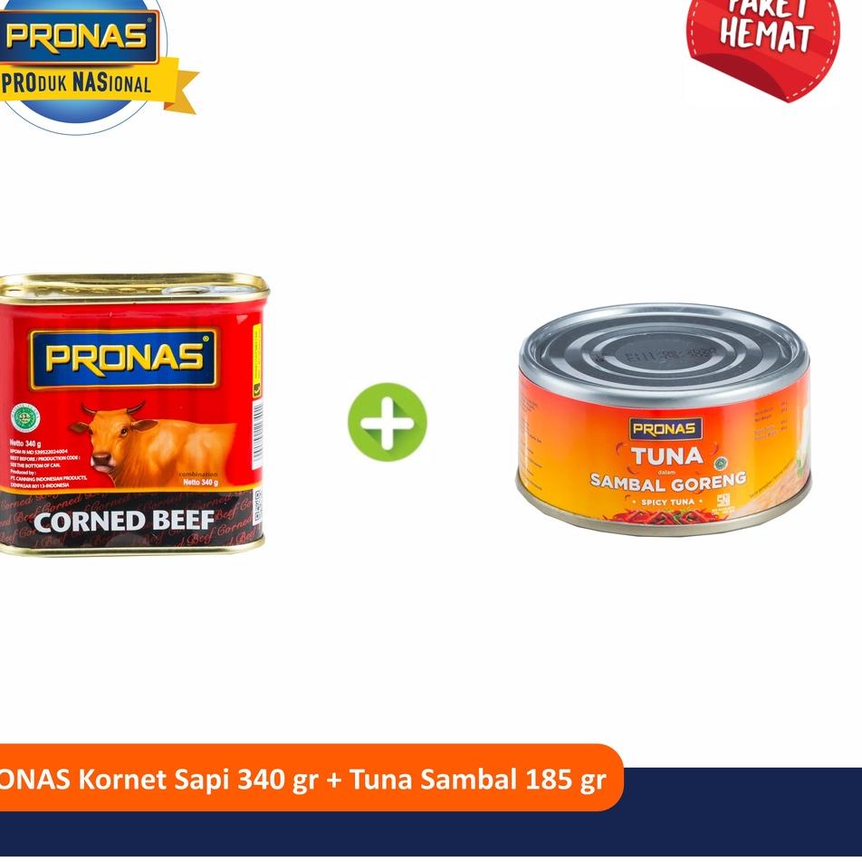 

♖ PRONAS Paket Exclusive Kornet Sapi 340g & Tuna Pedas 185g Bundling 2 pcs ✻