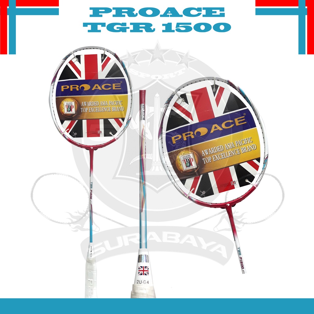 Raket Original Pro Ace TGR 1500 Bonus Komplit Badminton
