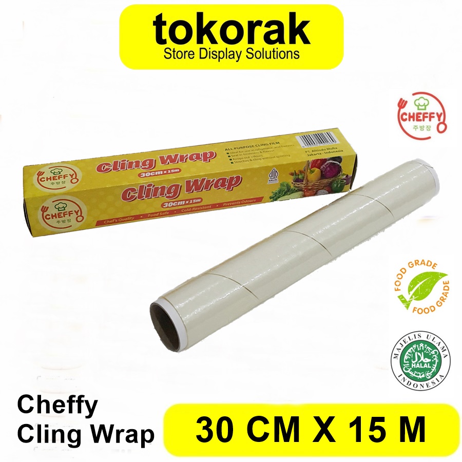 CHEFFY CLING WRAP 30 CM x 15 M PLASTIK WRAPPING FILM WRAP FOOD 15M