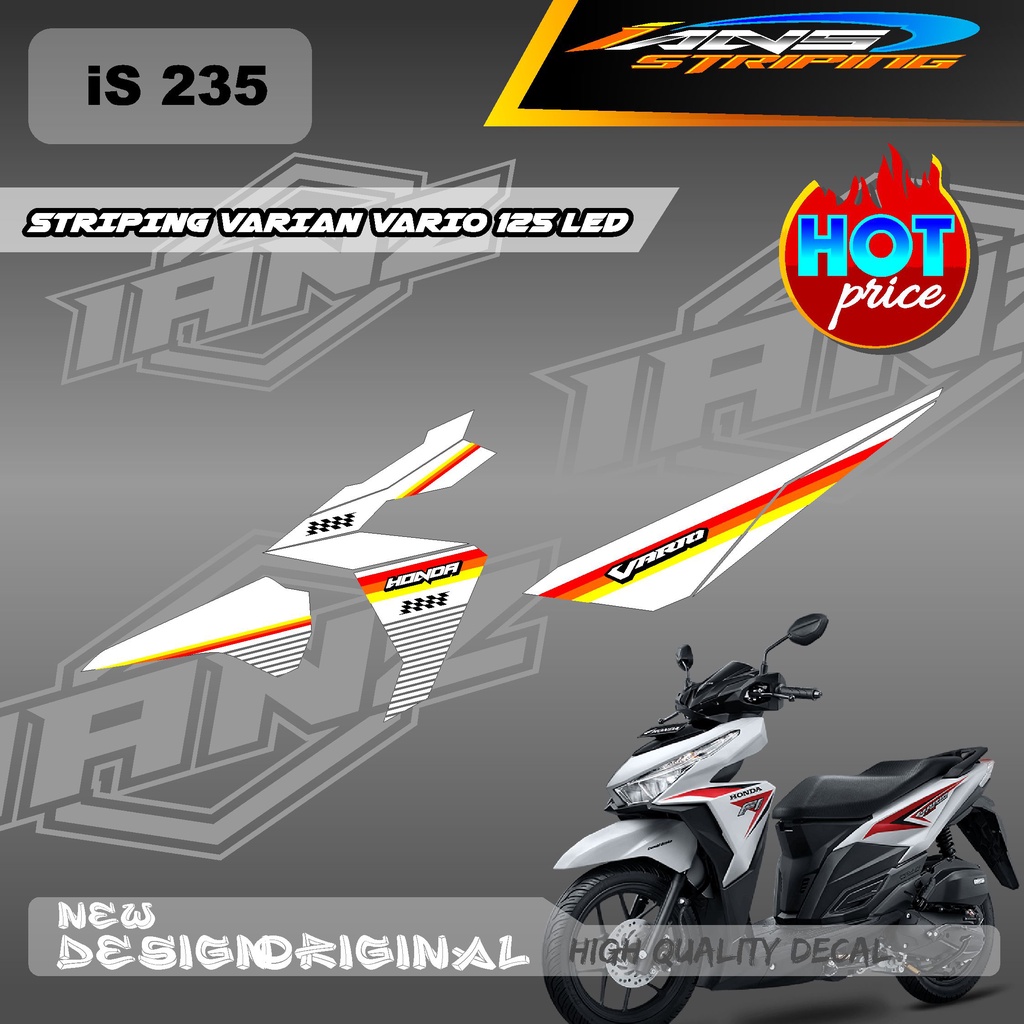 NEW DESAIN DECAL HONDA VARIO125 LED KONSEP STRIP LINE / STIKER SEMI FULL BODY HONDA VARIO 125 LED / DECAL KERETA VARIO 125 LED  IS235