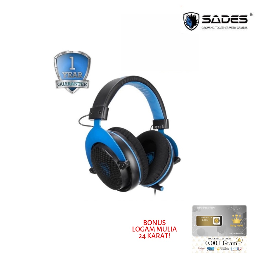 Sades MPower Multiplatform Gaming Headset - Biru