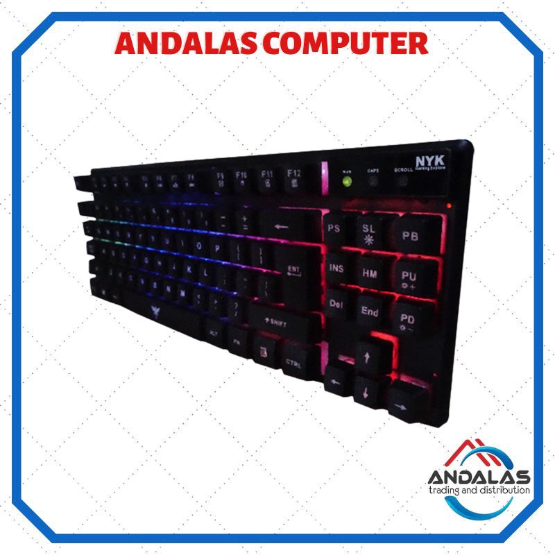 Keyboard Gaming Game NYK TKL Backlight K-01 RGB Aksesories Komputer PC