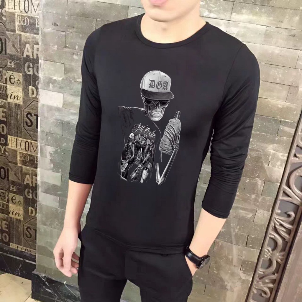COD.Kaos Tangan Panjang MOTIF TENGKORAK/ Baju Tangan Panjang / Kaos Lengan Panjang / Baju Lengan Pan