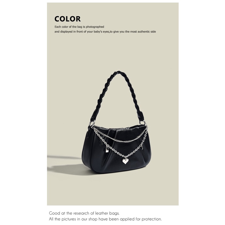 Niche design small bag Lucky Symbol  women's bag new summer high-quality texture Messenger bag chain lipit shoulder armpit bag