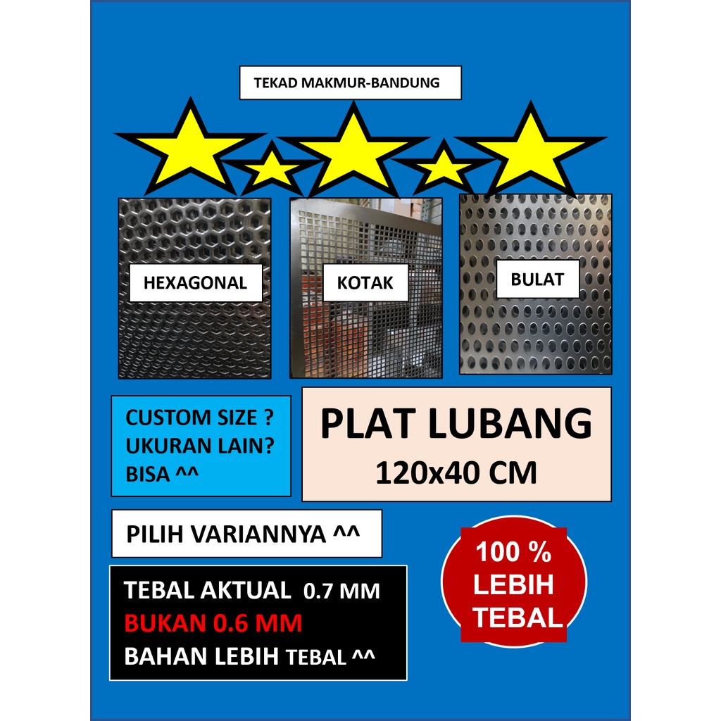 Plat 120x40 - Plat Besi Ram Speaker -  Ram Grill Plat Lubang