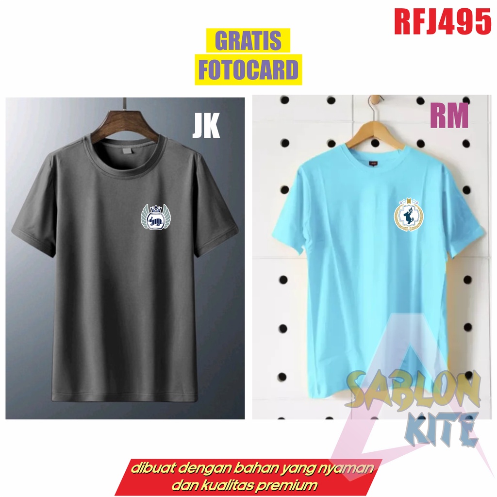 Gratis Fotocard ! Kaos KPOP Run BT logo KECIL animal RFJ495 banyak pilihan warna