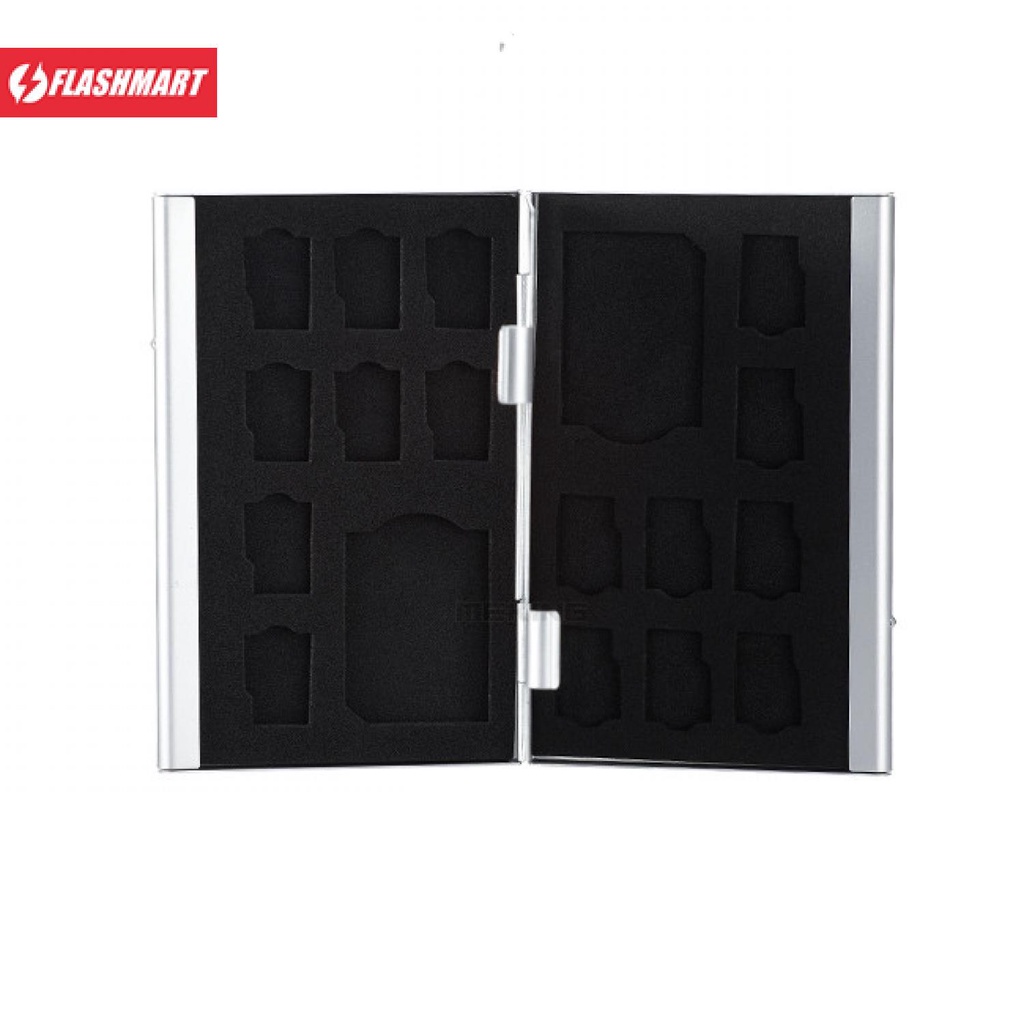 Flashmart Metal 18 in 1 Aluminium 16 Micro SD and 2 SD Card Storage Box - JJC