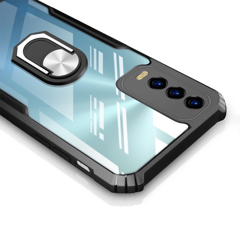 Transparan Holder Case Xiaomi MI POCO M5 X3 M4 M3 Pro X3 NFC X3 GT F3 4G 5G Casing Ring Anti Jatuh Stand Penyangga SoftCase
