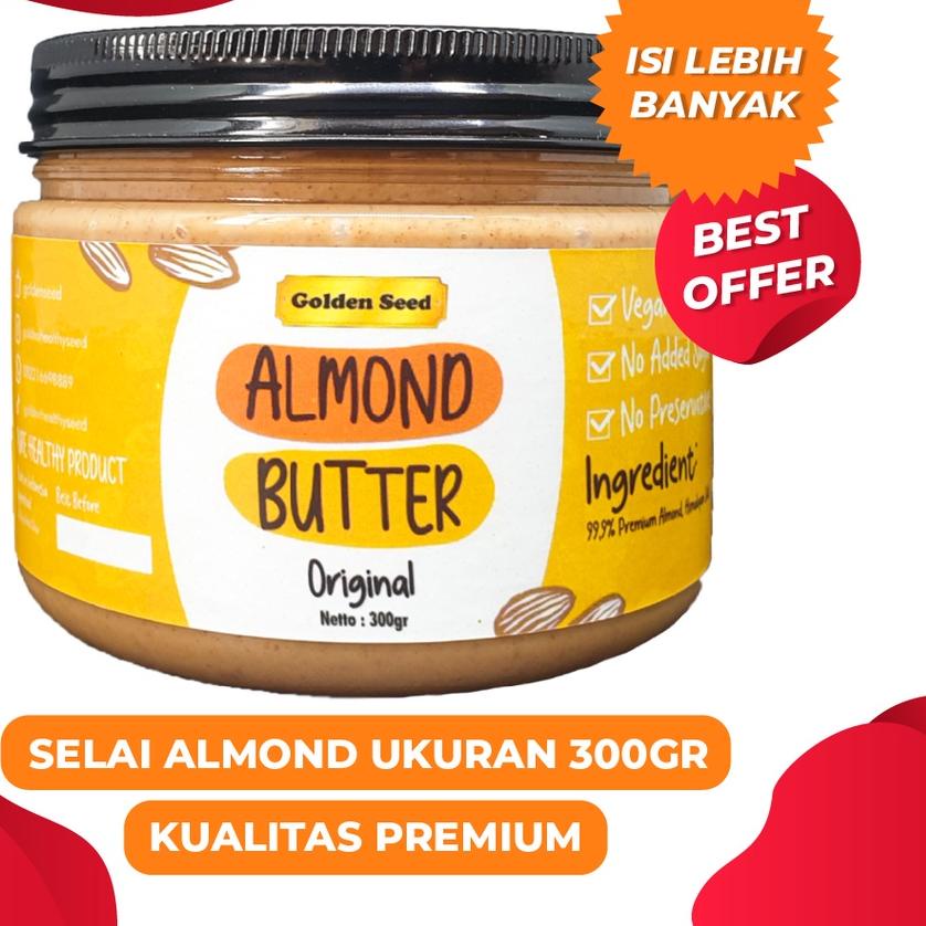 

➵ SELAI ALMOND PREMIUM 300 GRAM - ALMOND BUTTER SUGAR FREE - GLUTEN FREE - VEGAN ☞