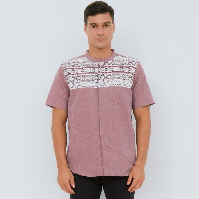 Discount M231 Kemeja Pria Koko Pendek Maroon 2449B /BAJU KOKO PRIA/BAJU KOKO DEWASA/BAJU KOKO ANAK/B