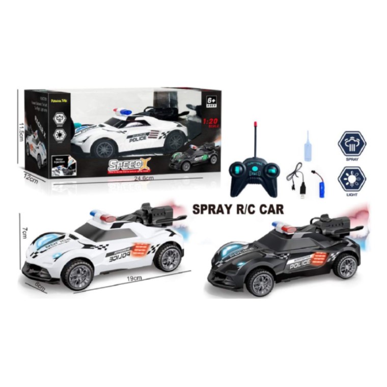 Mainan RC SPEED POLICE 1:20 SPRAY RC Asap RC Mobil Remote Control Asap