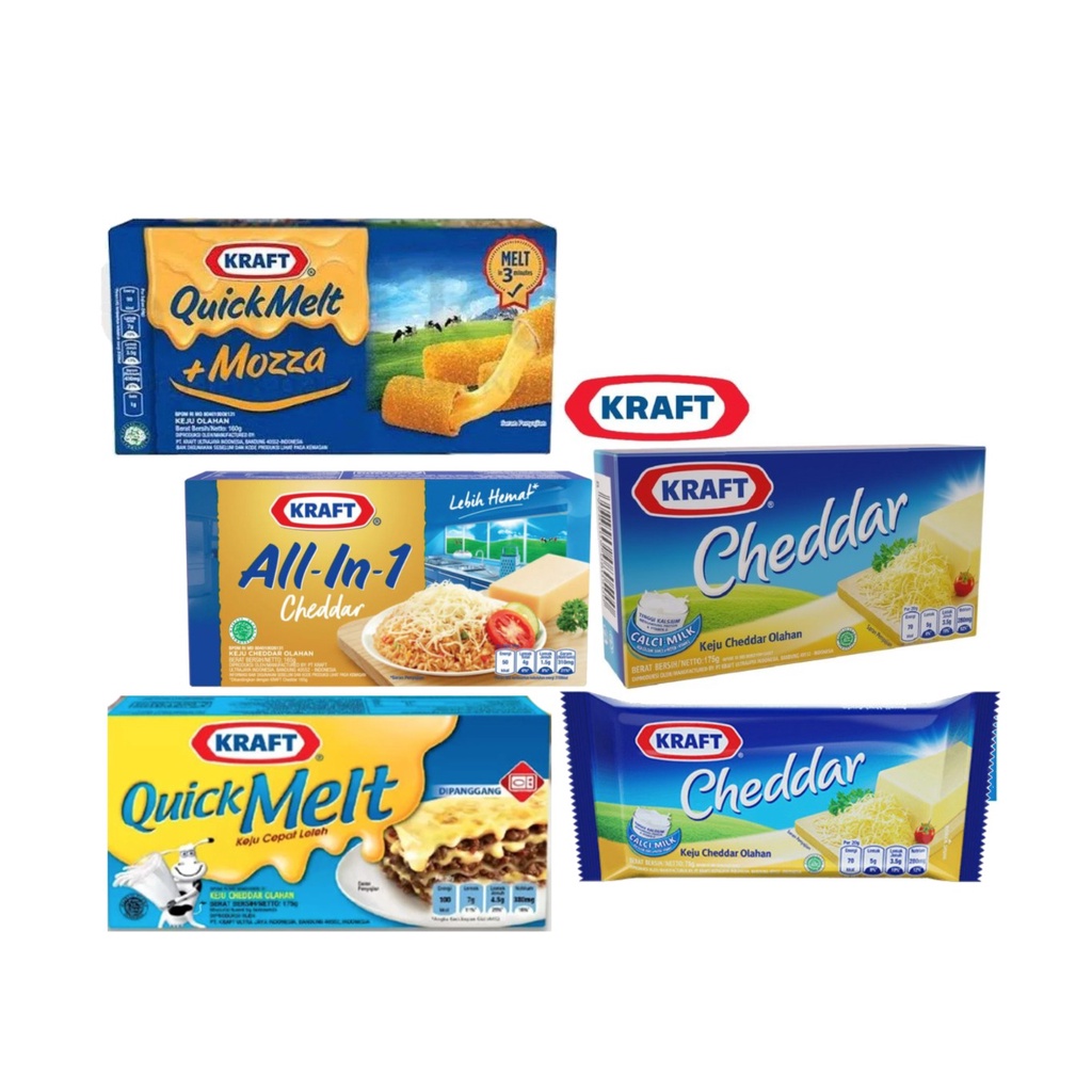 

Kraft Keju Cheddar All In 1 Quick Melt Mozza - 70gr / 165gr