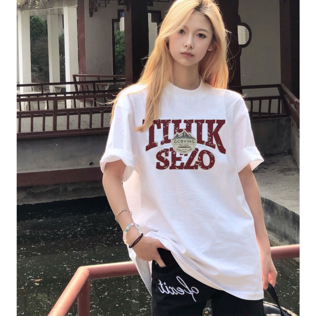 korean style baju kaos wanita lengan pendek letter motif printed t-shirt basic kaos puith ootd