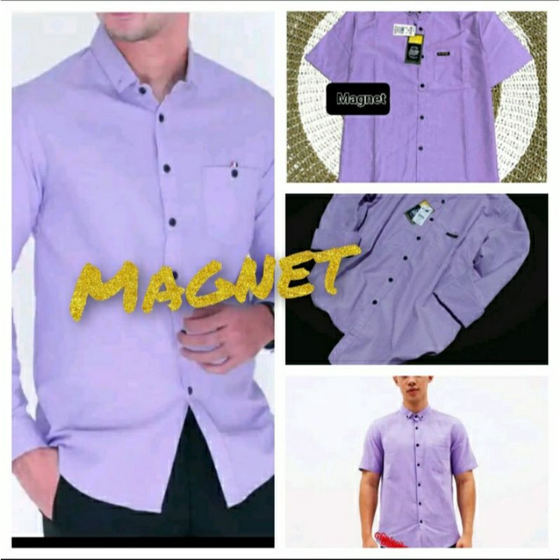kemeja polos ungu lilac lengan panjang/Kemeja polos ungu muda katun kerja_kemeja lilac
