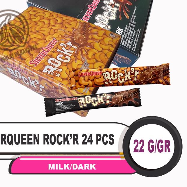 

♔ Silverqueen Rock'R 22gr/gram X 24pcs - Cokelat Silver Queen Rockr Milk Dark Coklat 22 gr Isi 24 pcs/box ֍