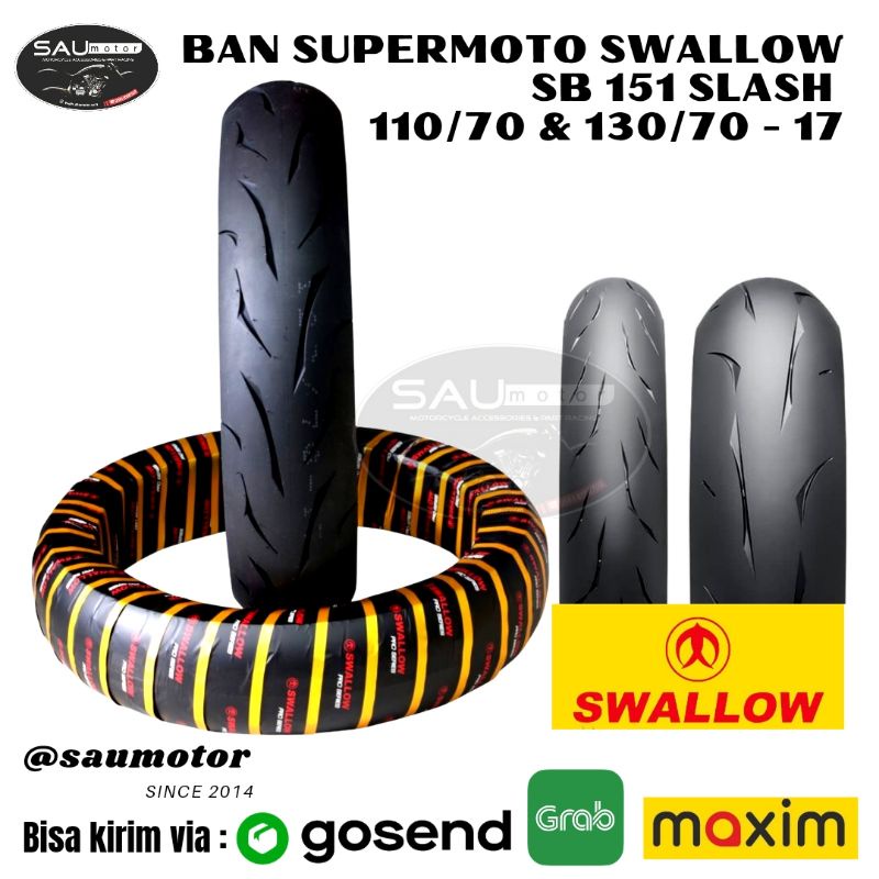 Saumotor Ban Swallow Sb151 Slash Ban Depan Supermoto 110/70 Ring 17 Soft Compound