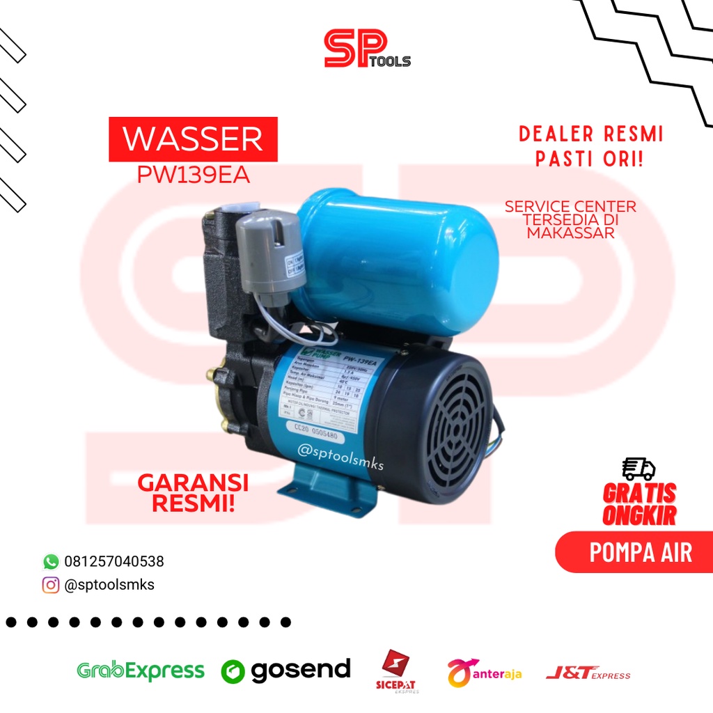 MESIN POMPA AIR OTOMATIS SUMUR DANGKAL WASSER PW-139EA PW 139EA PW139EA