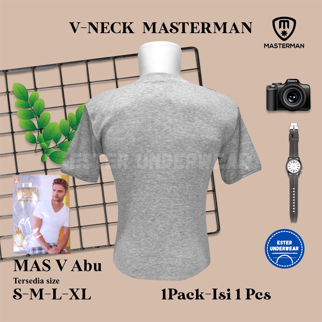 Kaos Dalam MASTERMAN V-NECK ABU-ABU ISI 1