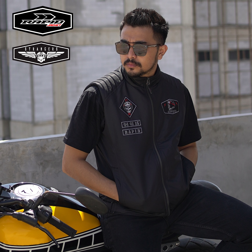 rompi motoran biker premium ROMPI RAPID BIKERS vest  motor full bordir tengkorak