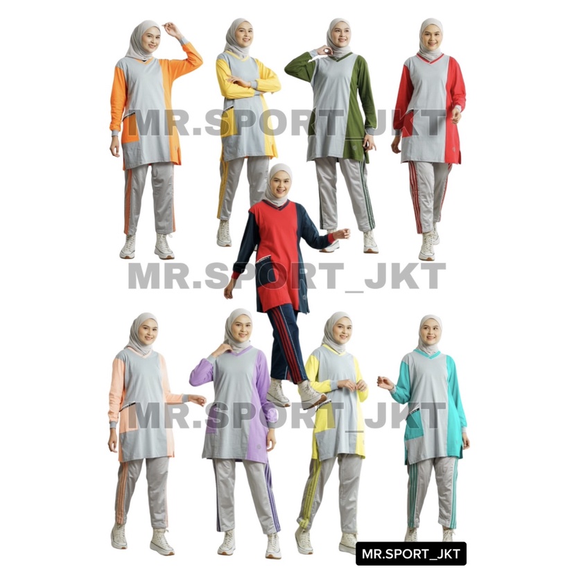 Setelan Kaos Olahraga Wanita / Setelan Tunik Wanita Muslimah / Setelan Baju Olahraga / Kaos Olahraga