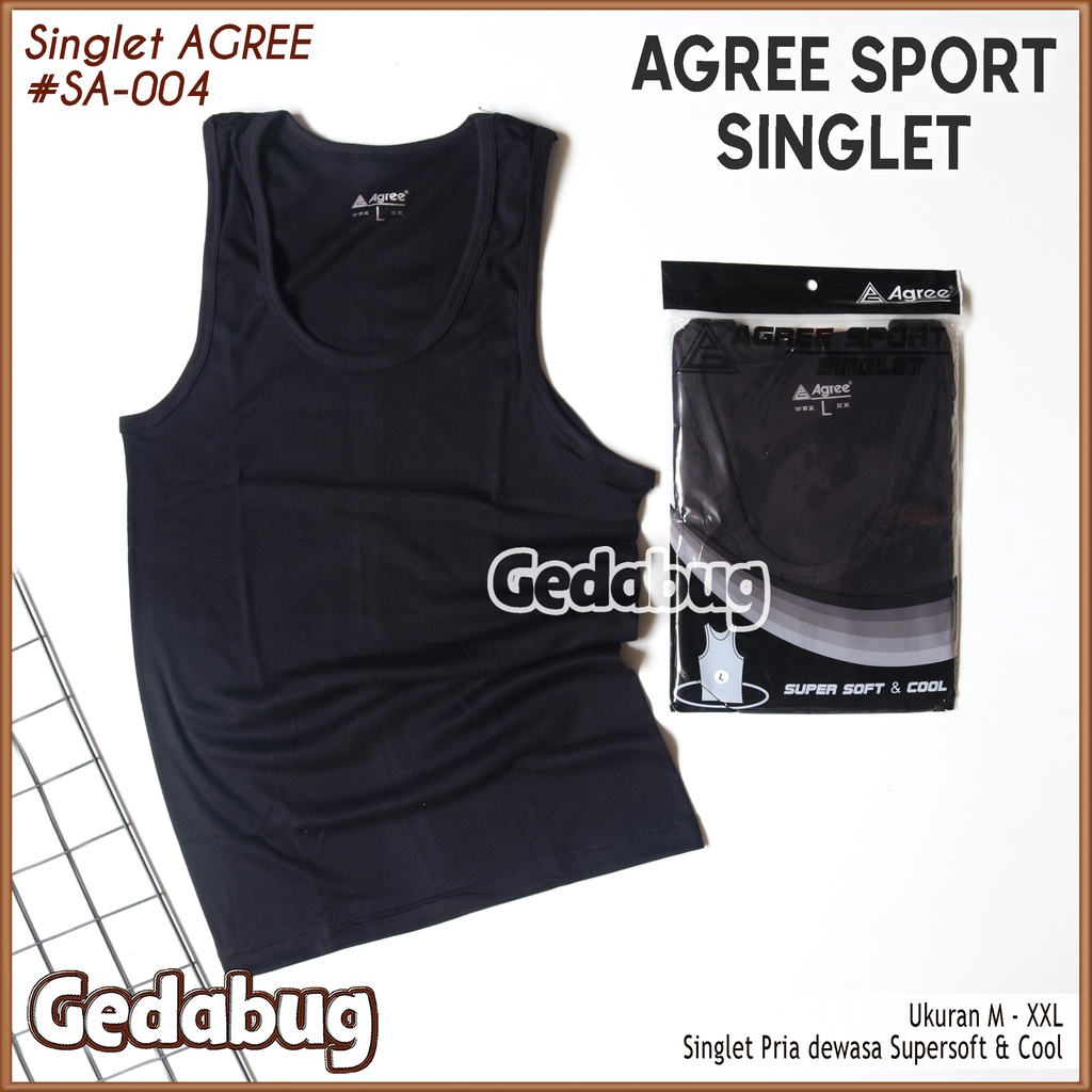 Singlet Pria Agree SA 004 | Kaos Dalem pria dewasa Polos | Gedabug