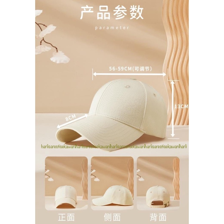 Topi polos baseball pengait cakop besi anti karat pria wanita murah grosir 20 pcs