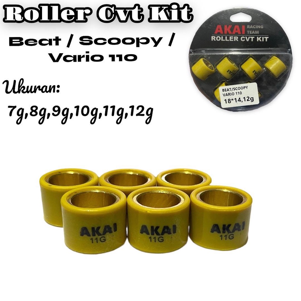 Roller Akai Racing Original Ready Motor Nmax,Aerox,Lexi,Pcx,Vario,Beat,Scoopy,Fino,Mio,Mio Soul