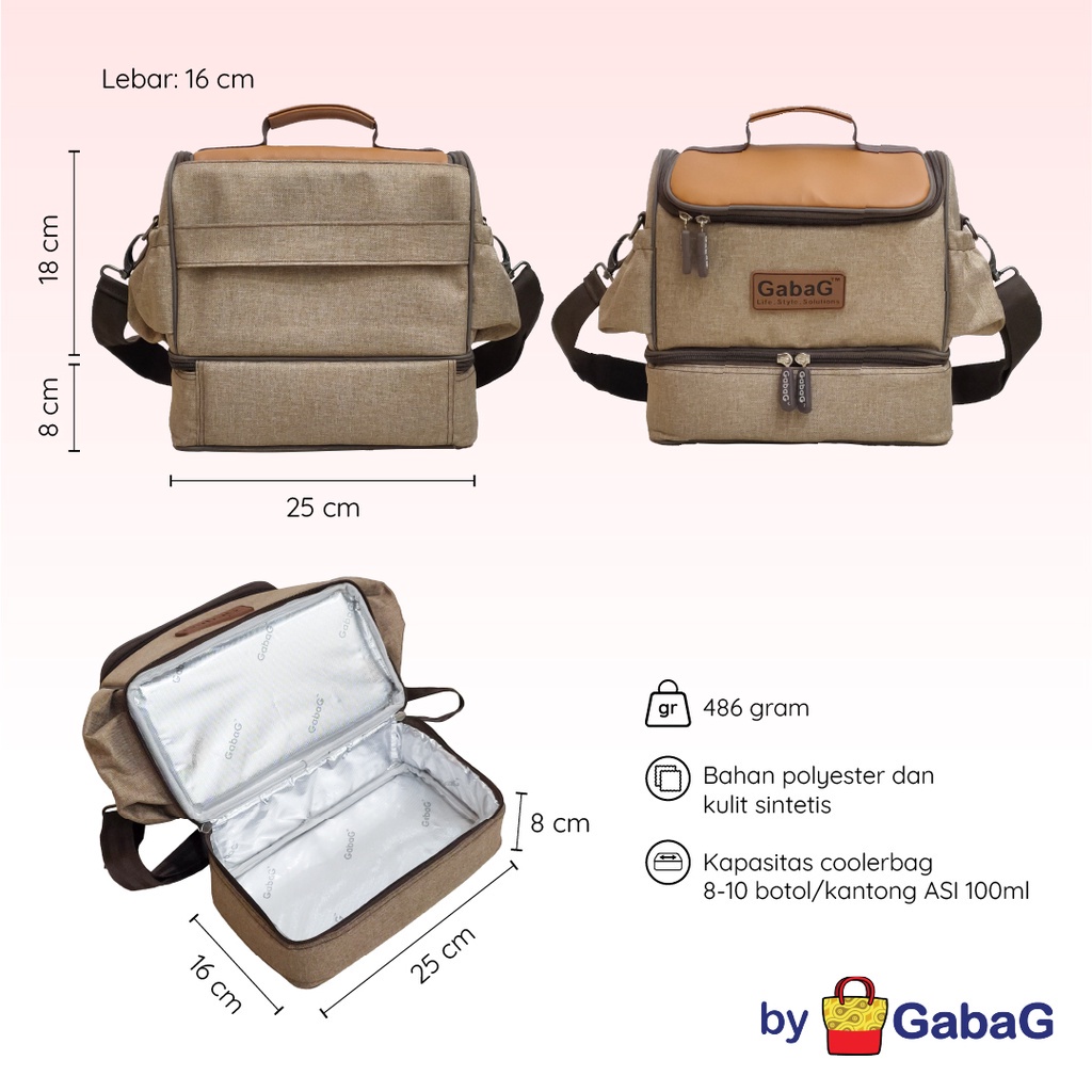 GABAG COOLER BAG - THERMAL BAG - CAPPUCCINO